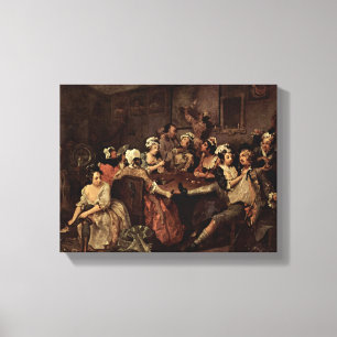Impressão Em Tela William Hogarth - cena em uma taberna