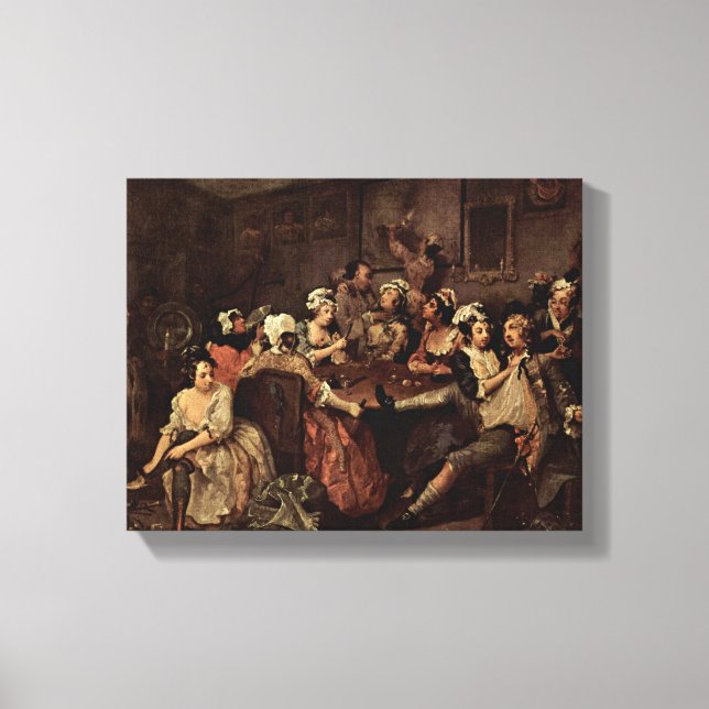 Impressão Em Tela William Hogarth - Cena em uma taverna (Frente)