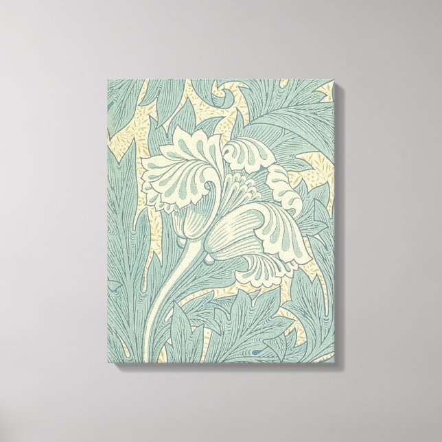 Impressão Em Tela William Morris Classic Tulip Blue Floral (Frente)