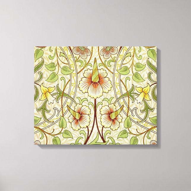 Impressão Em Tela William Morris Daffodil Classic Flower Wallpaper (Frente)