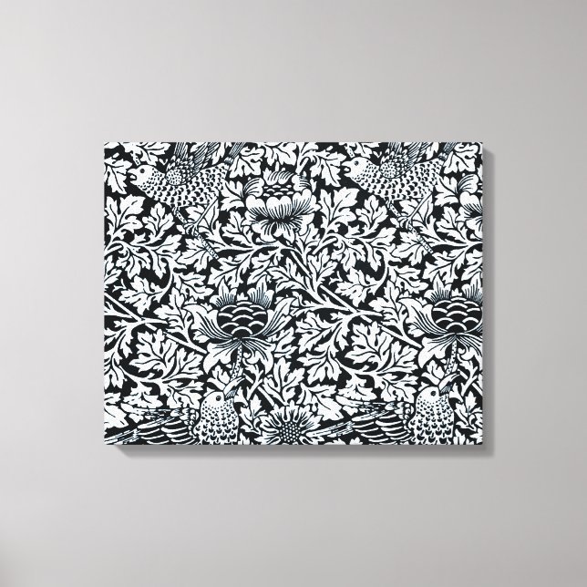 Impressão Em Tela William Morris Floral Pattern Bird Anenome (Frente)