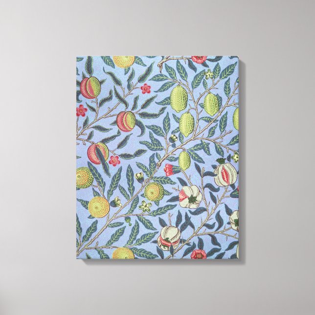 Impressão Em Tela William Morris Fruta Pomegranate Blue Ornament (Frente)