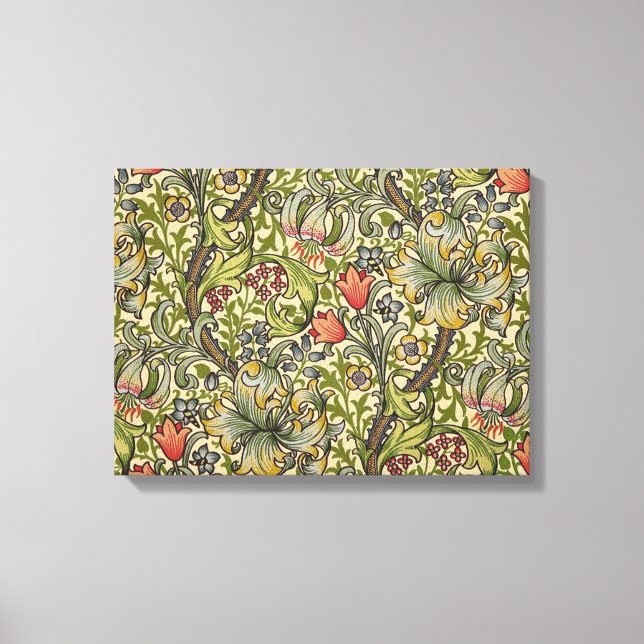 Impressão Em Tela William Morris Ouro Lily - Padrão Restaurado (Frente)