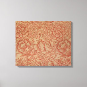 Impressão Em Tela William Morris Pink e Poppy Textile Patterno