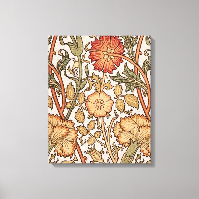 Impressão Em Tela William Morris Pink Rose Flower Wallpaper Padrão (Frente)