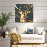 Impressão Em Tela William Morris Style Vintage Deer<br><div class="desc">Esta maravilhosa arte de canvas do estilo vintage é bonita para as férias, ou em qualquer época do ano. A cabeça de stag do estilo William Morris está em bronzeados ricos e castanhos sobre fundo verde e lacrimejante, com toques de folhagem macia. Simples e elegante. Perfeito para seu estudo, toca...</div>