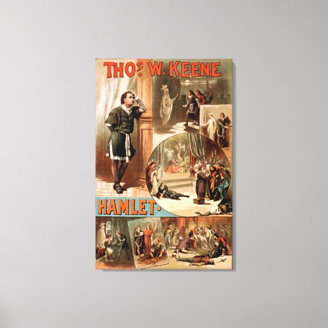 Impressão Em Tela William Shakespeare "Hamlet" Poster de Teatro (Frente)