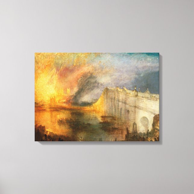 Impressão Em Tela William Turner - The Burning of the Parliament (Frente)
