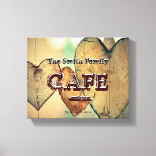 Impressão Em Tela Wind Chimes Hearts Family Name Cafe