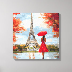 Impressão Em Tela Wind Romance Paris Chic Walk