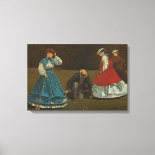 Impressão Em Tela Winslow Homer - cena do Croquet