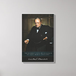 Impressão Em Tela Winston Churchill - Primeiro-Ministro britânico De