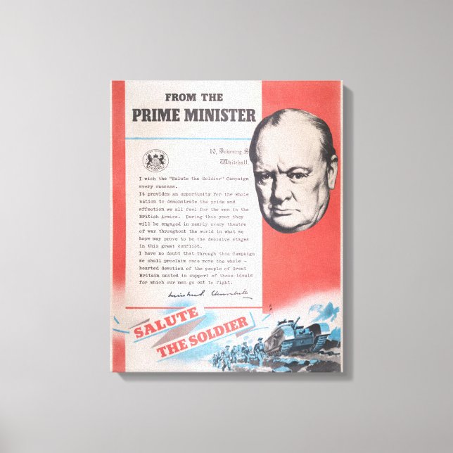 Impressão Em Tela Winston Churchill, Reprint of British WW2 poster (Frente)