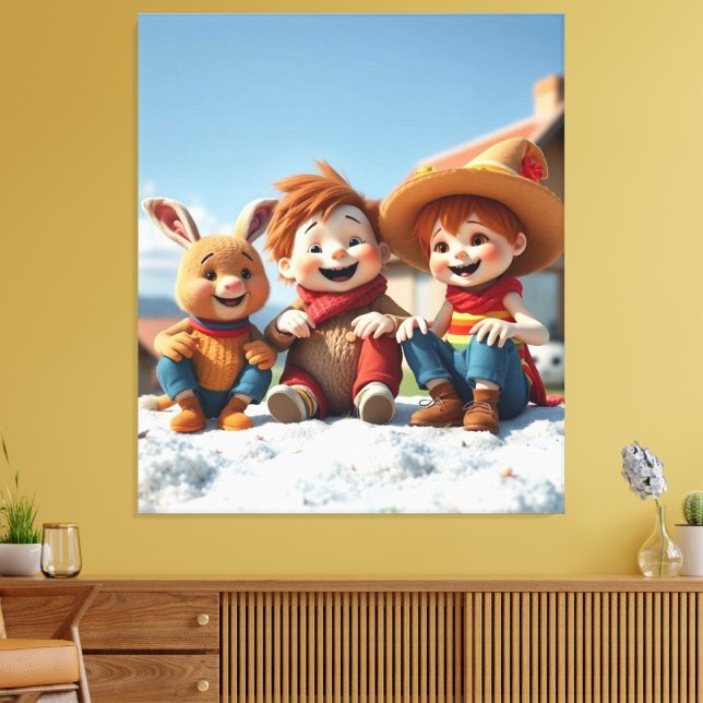 Impressão Em Tela Winterfreunde im Glück (Insitu(Sala de estar))