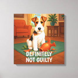 Impressão Em Tela Wire Fox Terrier - Definitely Not Guilty