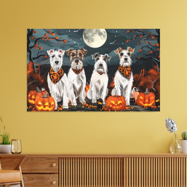 Impressão Em Tela Wirefox Terrier Halloween Spooky (Insitu(Sala de estar))