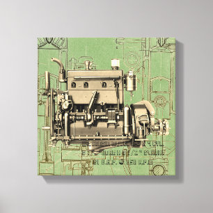 Impressão Em Tela Wisconsin Motor Milwaukee Wisconsin, motor a gás B