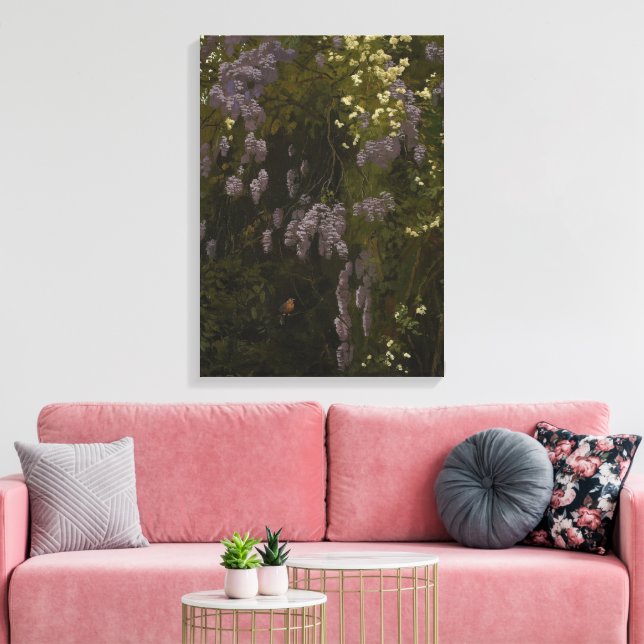 Impressão Em Tela Wisterias in Bloom - Composição Floral (Insitu(Sala de estar))