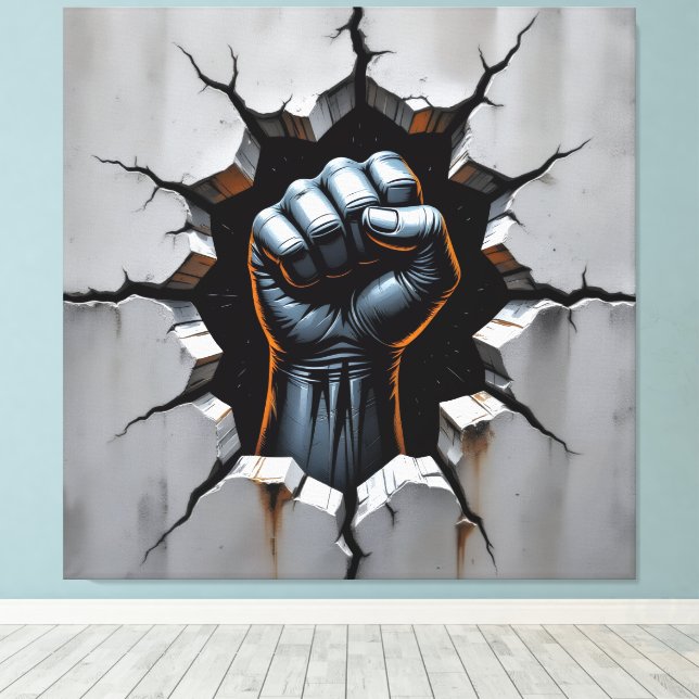 Impressão Em Tela „Wo Stahl den Geist umarmt“ (Insitu(piso de madeira))