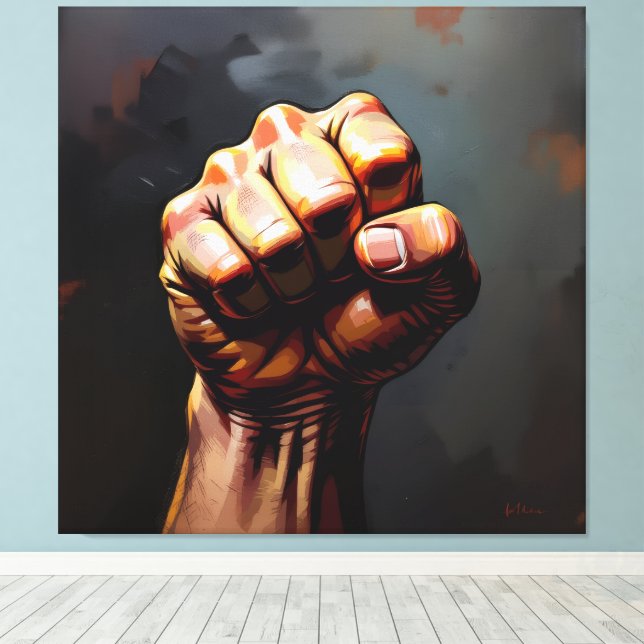 Impressão Em Tela „Wo Stahl den Geist umarmt“ (Insitu(piso de madeira))