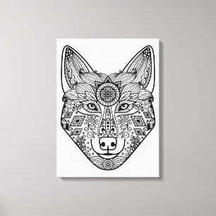 Impressão Em Tela Wolf Head inspirado 6