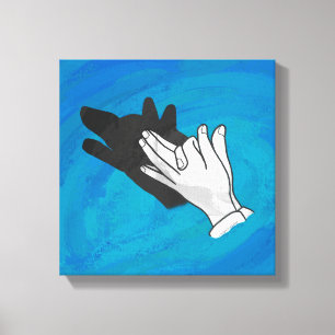 Impressão Em Tela Wolf On Blue