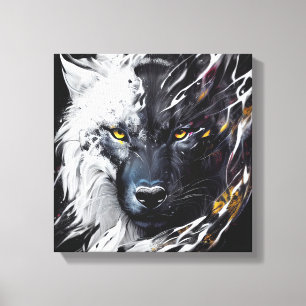 Impressão Em Tela Wolf Portrait Animal Painting Willife Adventure