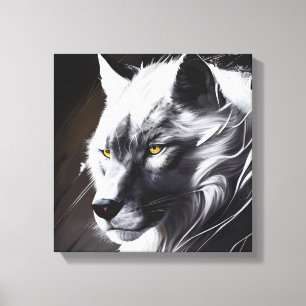 Impressão Em Tela Wolf Portrait Animal Painting Willife Adventure