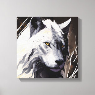 Impressão Em Tela Wolf Portrait Animal Painting Willife Adventure