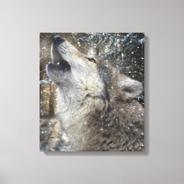 Impressão Em Tela Wolf Song - Pastel (Frente)
