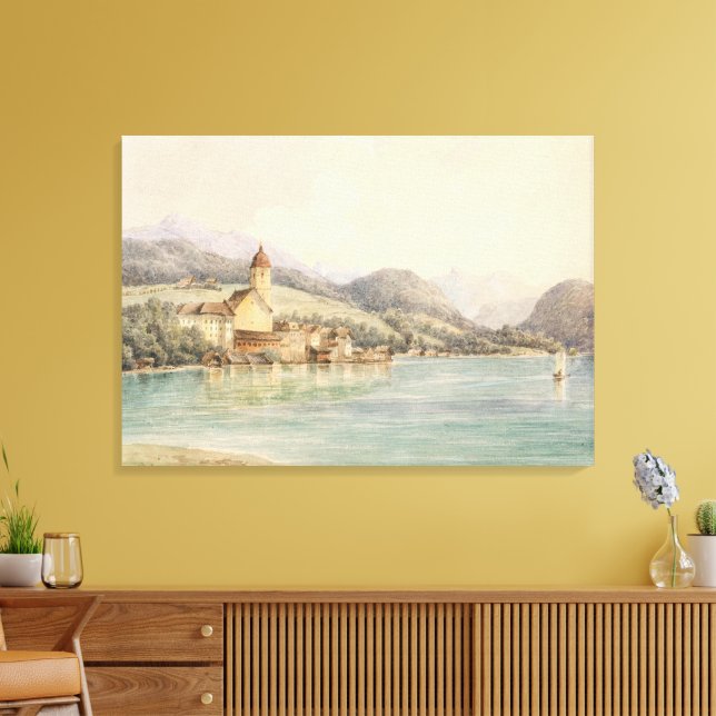 Impressão Em Tela Wolfgang no lago Wolfgang Carl Lafite (Insitu(Sala de estar))