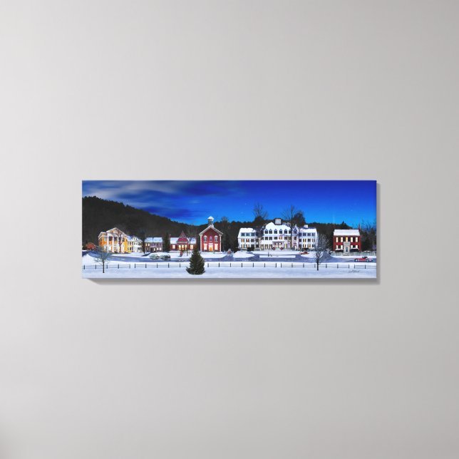 Impressão Em Tela Woodstock, Vermont numa noite de inverno. (Frente)