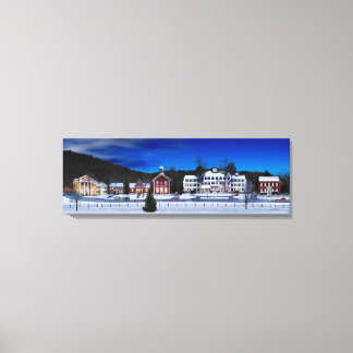 Impressão Em Tela Woodstock, Vermont numa noite de inverno.