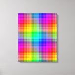 Impressão Em Tela Xadrez arco-íris personalizado<br><div class="desc">Este padrão de fundo da xadrez arco-íris esticado é brilhante e colorido,  com um efeito de textura leve. É um padrão vívido e vibrante que parecerá bonito como fundo para o seu texto e fotos.</div>