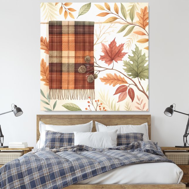 Impressão Em Tela Xadrez Botânica Fall Wall Art (Insitu(Quarto))