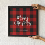 Impressão Em Tela Xadrez de Buffalo Vermelho e Feliz Natal |Nome pes<br><div class="desc">Prepare-se para infundir sua temporada de férias com um toque de encanto rústico e calor personalizado com nossa Xadrez de Buffalo Vermelho e nossa coleção de Natal Feliz! Quer você esteja decorando sua casa ou procurando pelo presente perfeito, esses itens festivos são projetados para trazer alegria e conforto às suas...</div>