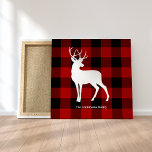 Impressão Em Tela Xadrez de Buffalo Vermelho e Veado Branco | Nome p<br><div class="desc">Enrole-se num encanto rústico acolhedor com nosso produto personalizado Red Buffalo Xadrez e White Deer, disponível exclusivamente no Zazzle. Quer você esteja procurando por um presente pensativo ou uma adição na moda à sua própria coleção, esta design traz o apelo eterno da xadrez de búfalos e a graça de uma...</div>