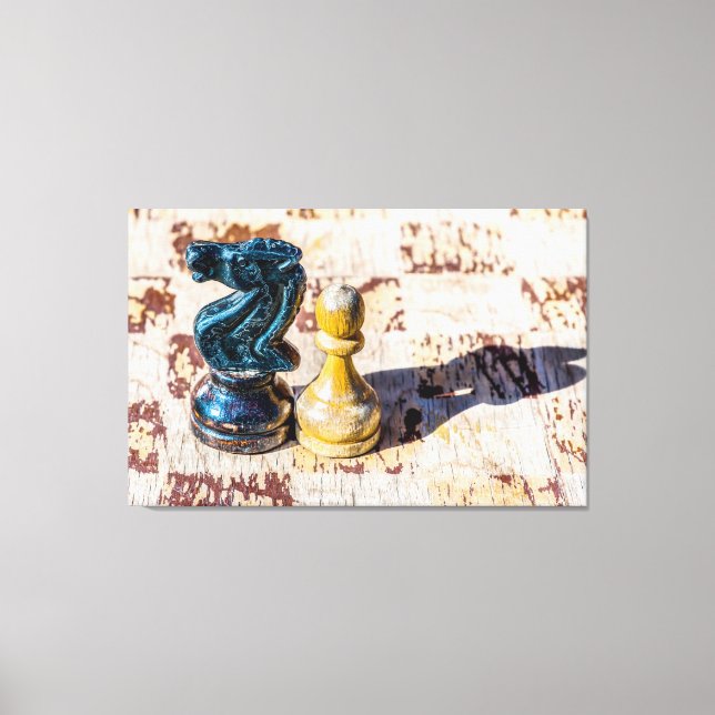 Impressão Em Tela Xadrez Pawn e Cavaleiro - Veteranos (Frente)