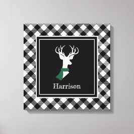 Impressão Em Tela Xadrez Preto-Branca