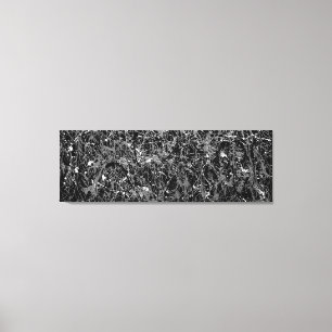 Impressão Em Tela XVII PRETO E BRANCO - Pintura de ação - Abstrato-