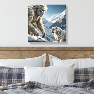 Impressão Em Tela Yeti e o Leopardo da Neve