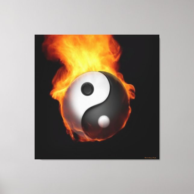Impressão Em Tela Yin Yang em Fire Stretch Print (Frente)