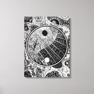 Impressão Em Tela Yin Yang Phrame