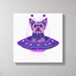 Impressão Em Tela Yorkie - Cachorro Fora deste Mundo