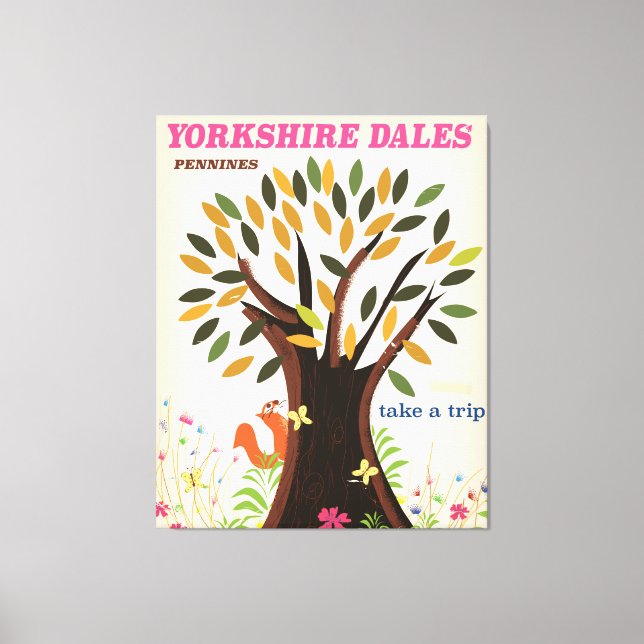 Impressão Em Tela Yorkshire Dales viagens vintage. (Frente)