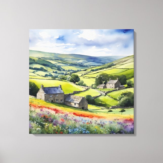 Impressão Em Tela "Yorkshire Meadowsong" Landscape Yorkshire Dales (Frente)
