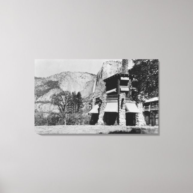 Impressão Em Tela Yosemite, CA - O Bordo Ahwahnee e o Vale (Frente)