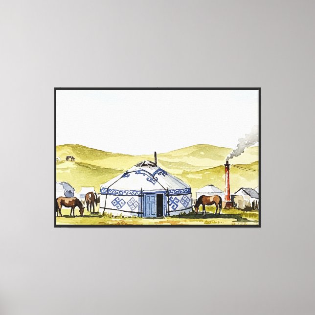 Impressão Em Tela Yurta mongol (Frente)