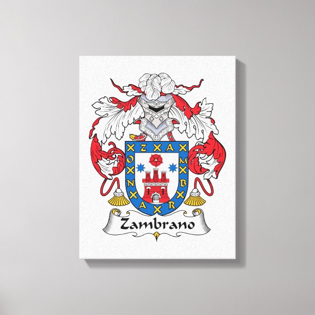 Impressão Em Tela Zambrano Family Crest (Frente)