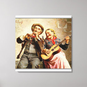 Impressão Em Tela Zampighi - música doce, pintura do vintage
